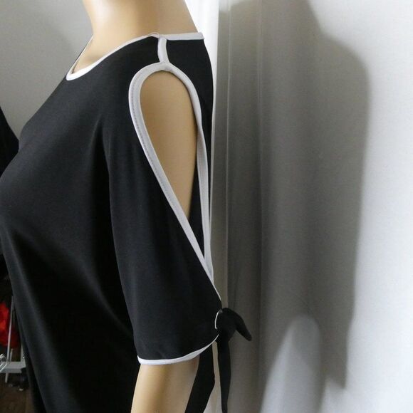 Ivanka Trump Cold Shoulder Tie Split Sleeve Blouse - Picture 5 of 12